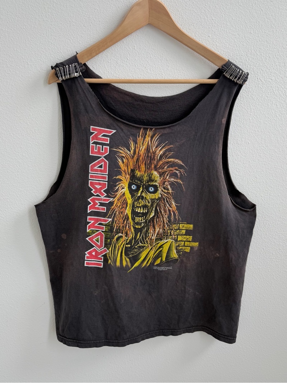 Vintage Iron Maiden “Eddie” Cut Out Faded Worn Down Heavy Metal T-Shirt
